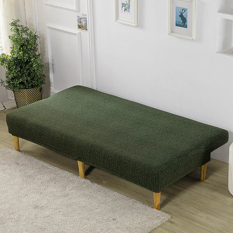 Funda de sofá de Color sólido para sala de estar, conjunto de cojines de muebles, elástica, antideslizante, verde militar, para silla de asiento