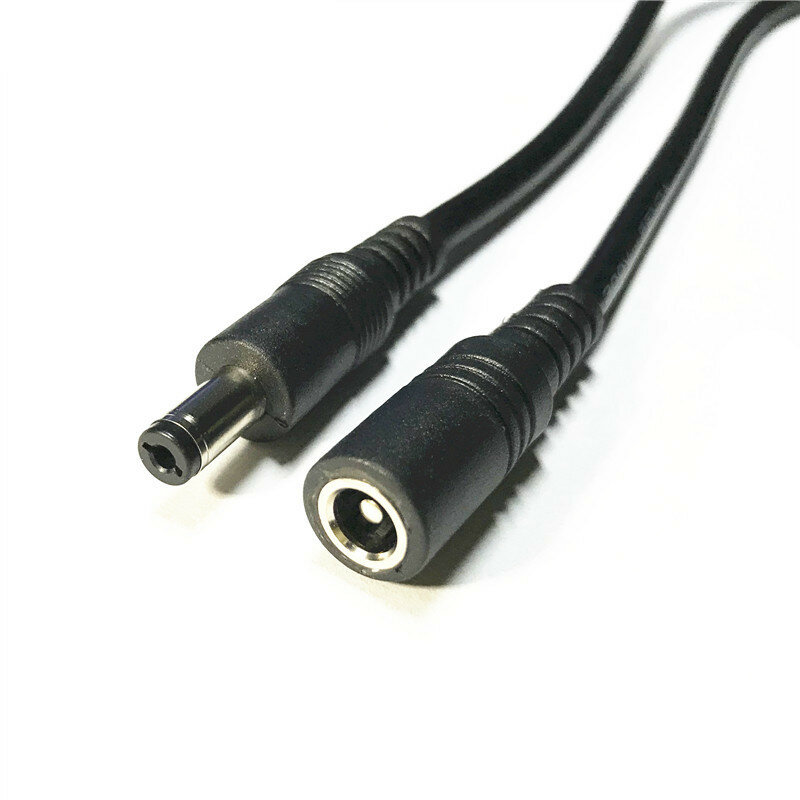 Adaptador de Cable de extensión de alimentación de CC CCTV, enchufe hembra a macho, cables de alimentación de 12V, 5,5mm x 2,1mm para Cable de extensión de alimentación de cámara