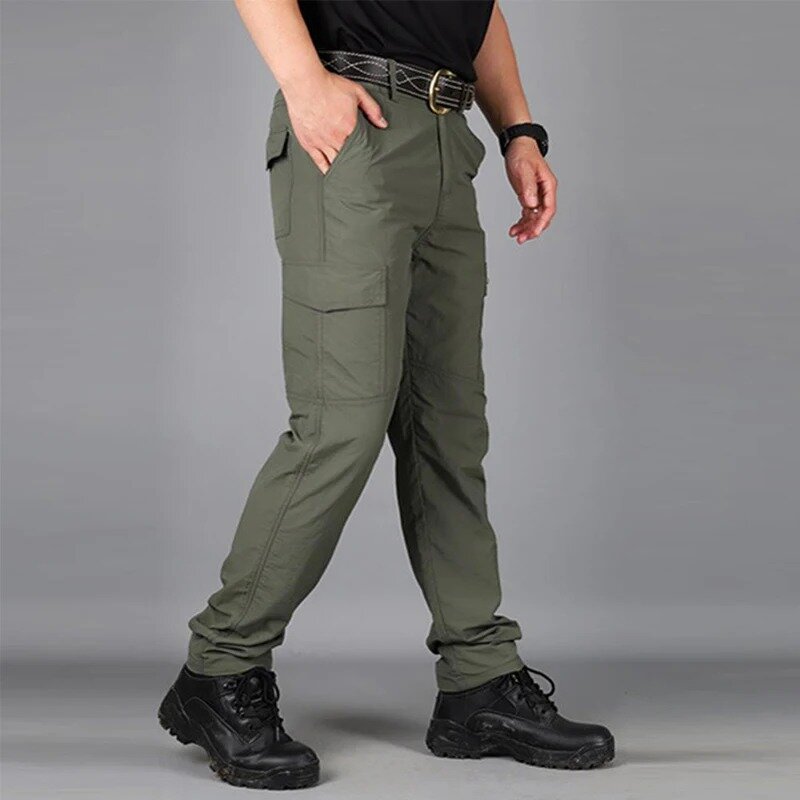 Spring And Autumn New Men's Casual Pants Multi-Pocket Breathable Waterproof Tactical Military Pants Outdoor Hiking Sports Pants