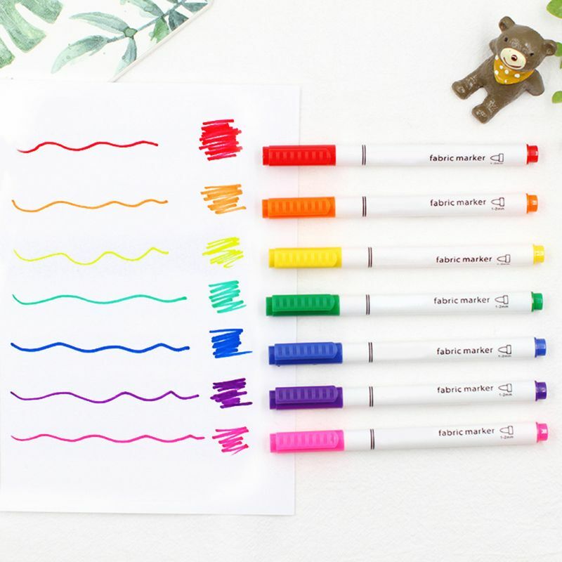 Vibrant Colors Fabric Markers Pen Non Fading for Porcelain Leather Plastic 8PC Dropship