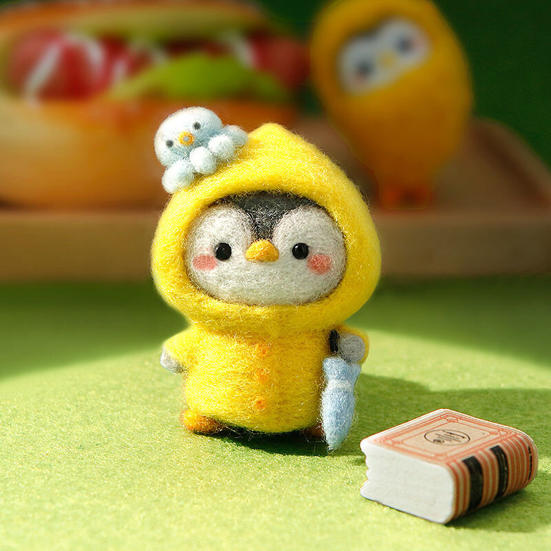 1set Kreative Nette Tier Wollfilz Lustig Machen Handgemachte DIY Material Handgemachte Kit Pinguin Spielzeug Puppe Wohnkultur Ornament Neue 2022