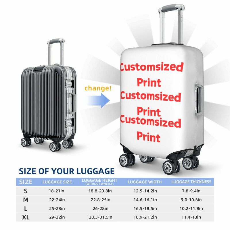 Customized image Print Suitcase Cover Any Color Cruise Trip Protection Vacation Useful Luggage Supplies