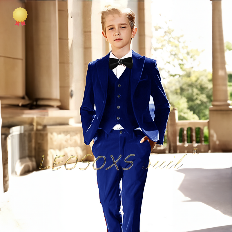 3-teiliger Hochzeits anzug aus Samt für Jungen, individueller Smoking für Kinder geburtstags feier, geeignet für 3 bis 16 Jahre