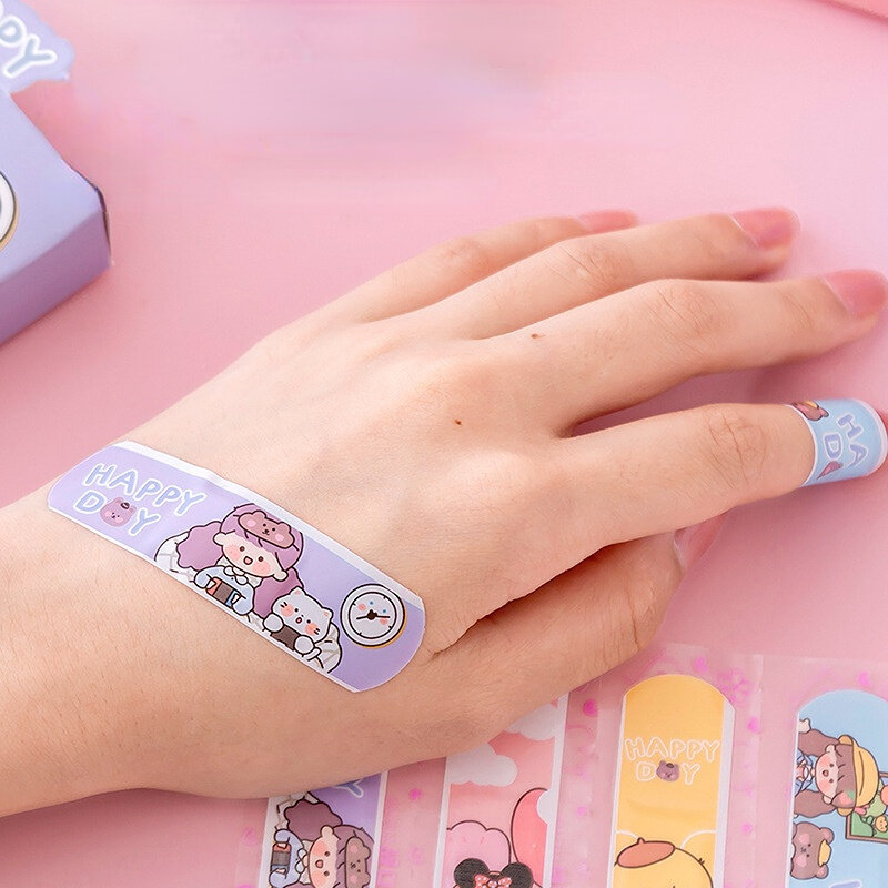 Desenhos animados Band Aid Bandagens adesivas para crianças, Tiras Kawaii, ferida de gesso, Skin First Aid Dressing Patch, 20pcs por caixa
