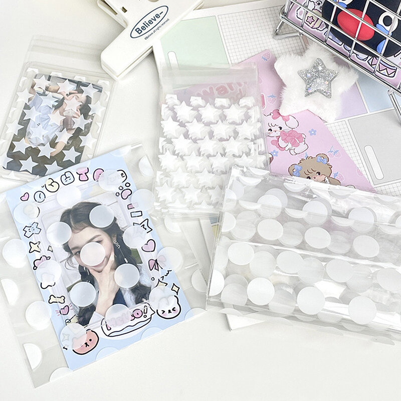 50Pcs/pack Transparent Star Self-adhesive Opp Bag Kpop Idol Photo Cards Protective Storage Bag Photocard Card Sleeves
