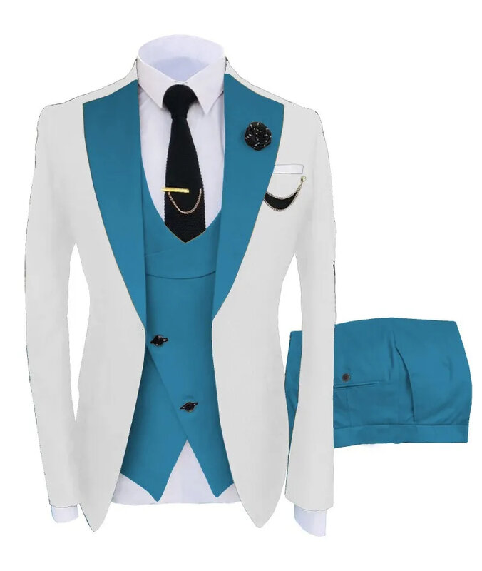 Terno profissional de três peças Groomsmen, jaqueta de negócios, estilo coreano moderno, LE270