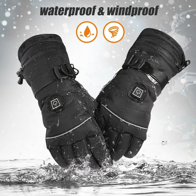 Теплые перчатки с подогревом, электрические лыжные перчатки с контролем температуры для скалолазания, катания на лыжах