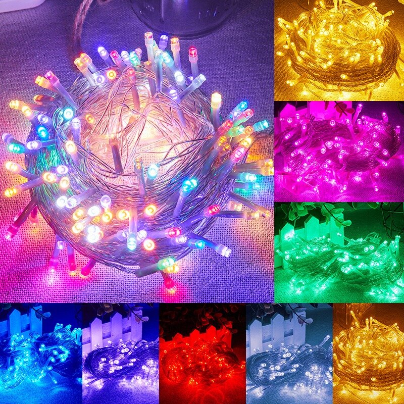 Batterie betriebene LED-Lichterketten Kupferdraht Girlande Licht wasserdichte Lichterketten für Weihnachten Hochzeits feier Dekoration