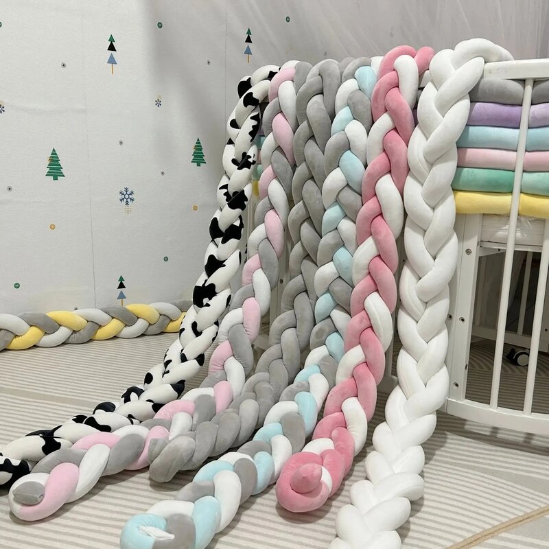 Baby's Braid Knot Bed Bumper, Berço Infantil, Travesseiro e Almofada, Protetor de Berço, Decoração do quarto, Tresse, 1 m, 2 m, 3 m, 4m