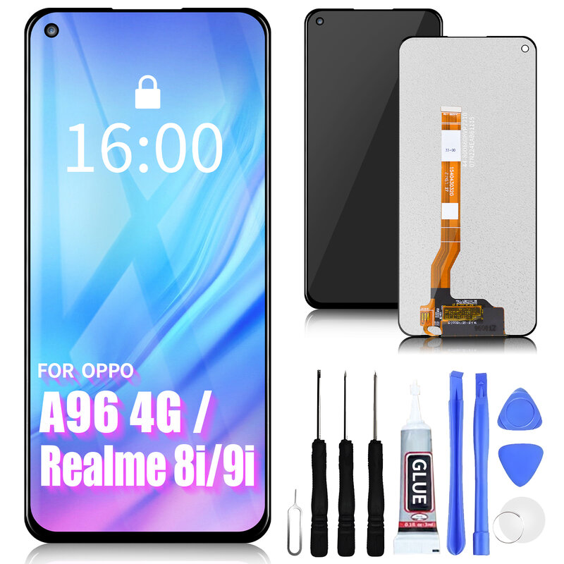 6.6" For OPPO Realme 8i 9i A96 4GLCD Display Touch Screen Digitizer Assembly For Realme 8i RMX3151 LCD Replacement