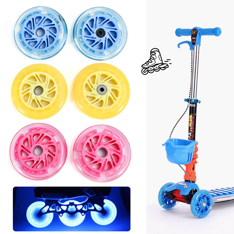 Räder LED-Blitz Licht PU 120mm 125mm Inline Skate Rollen für Kinder Roller Reifen Langlebig Rollstuhl Mit 608ABEC-7 lager