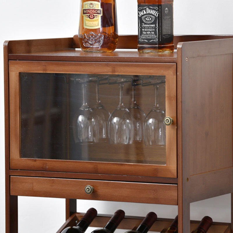 Armoire de Bar Miniature Verticale en Bois de Style Vintage, Petit Meuble de Rangement de Vin T1, Décoration Moderne