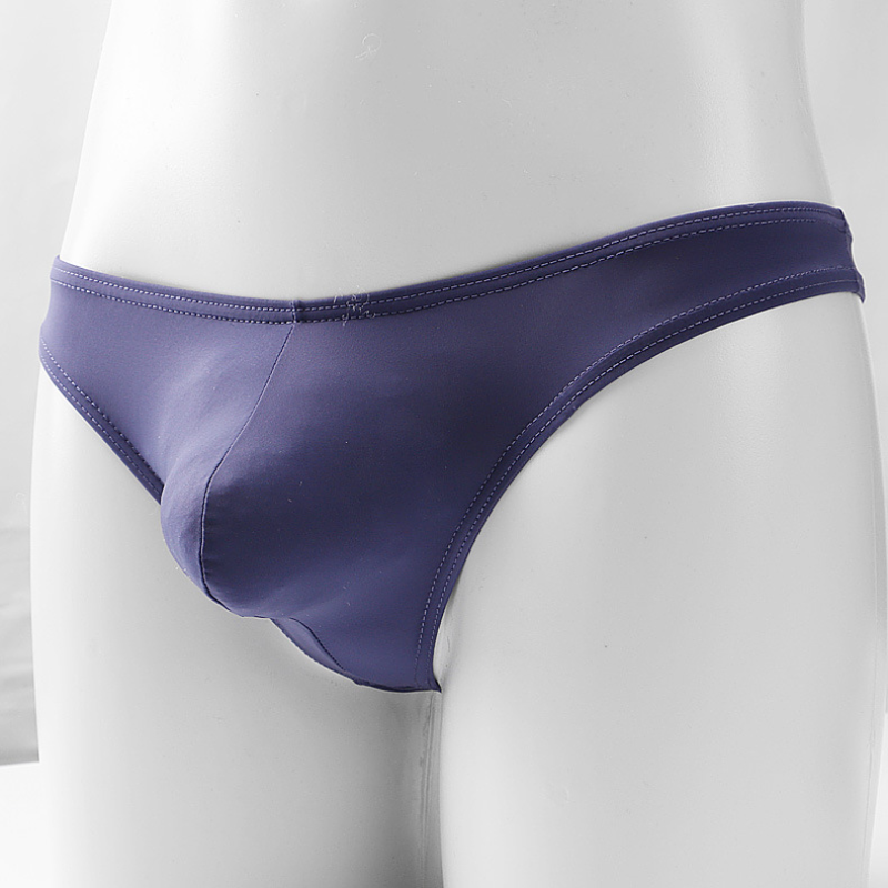 Men's Thongs String Homme Ice Silk Underwear Bikini Transparent U Convex Panties Low Waist Sports Breathable Jockstrap T-Back