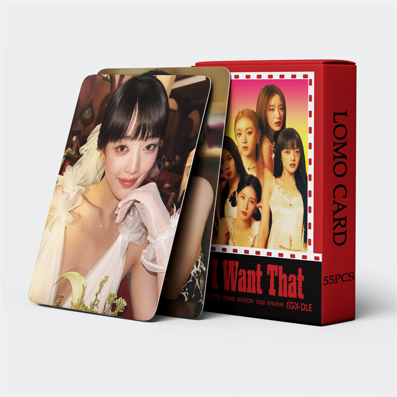 55pcs/set KPOP GIDLE Album Small Card HeatL OMO Card (G) I-DLE SONG YUQI MINNIE MIYEON SOYEON SOOJIN Gift Postcard Photo Card