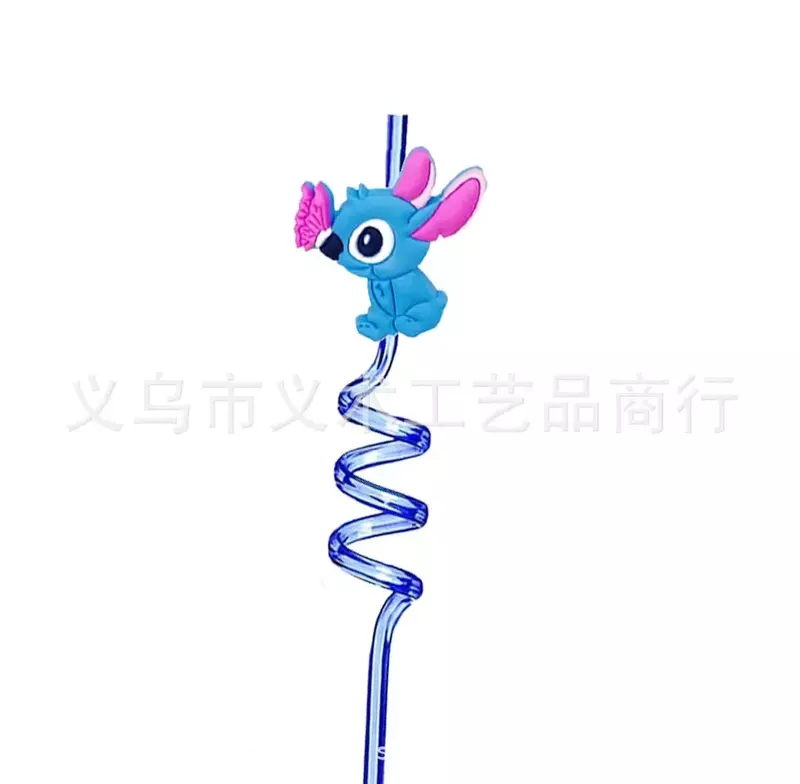 Disney Stitch Figure cannucce riutilizzabili Anime Stich Kawaii Lilo & Stitch forniture per decorazioni per feste di compleanno per bambini regali di natale