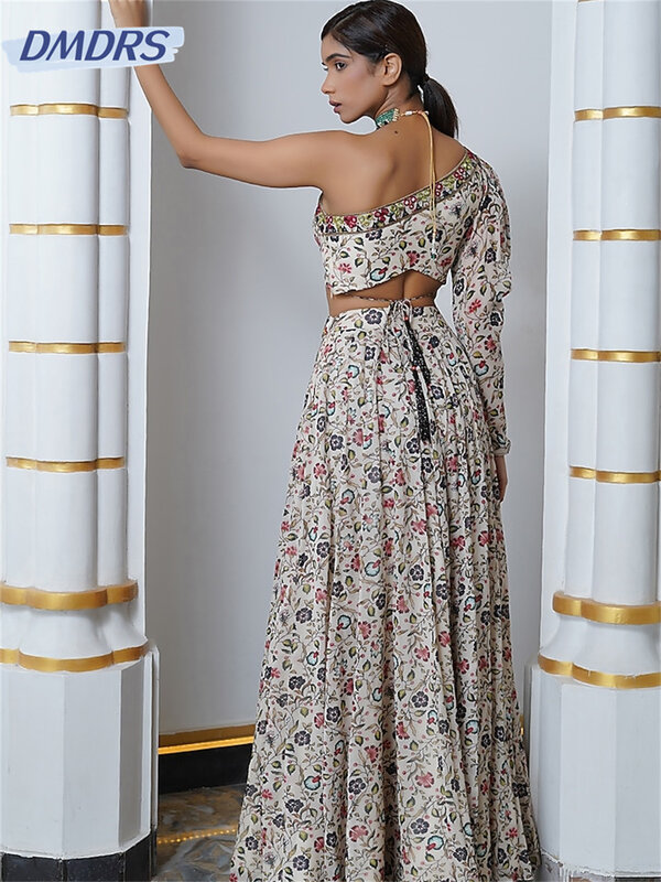 Klasyczna sukienka na studniówkę 2024 seksowna suknia wieczorowa w talii prosta suknia na jedno ramię z rękawem sięgającą do podłogi Vestidos De Novia