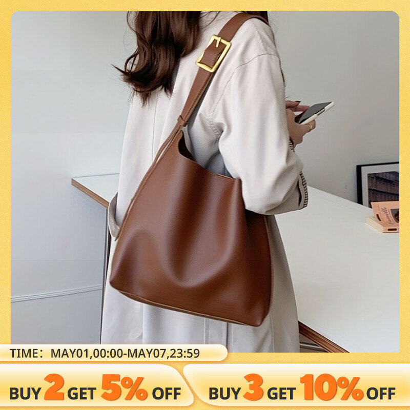 All-Match Women Shoulder Bag Solid Fashion Handbag Crossbody Bag Women's Minimalist PU Leather Bag For Work