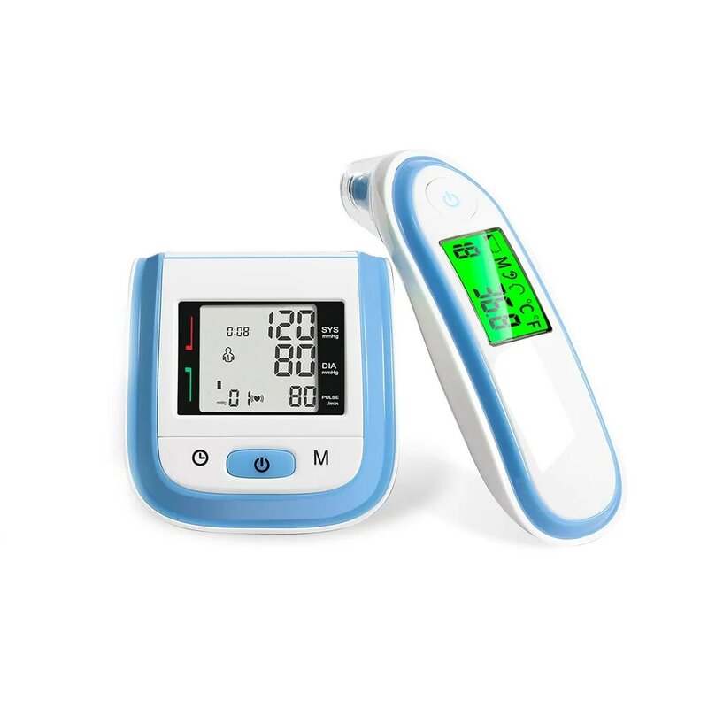 Termómetro Electrónico infrarrojo sin contacto, Termómetro Frontal tipo muñeca, conjunto de monitor de presión arterial electrónico inteligente