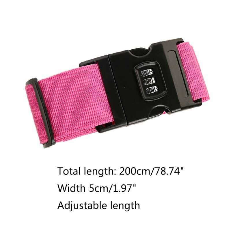Portable Luggage Strap Combination Lock Travel-Essentials Accessories Adjustable Suitcase Belt with Quick Release Buckle