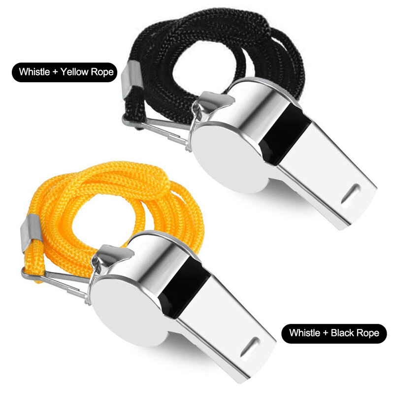Referee Whistles with Rope Cheer Whistles Portable Loud Crisp Sound Whistle Multipurpose for Soccer Football Basketball Training