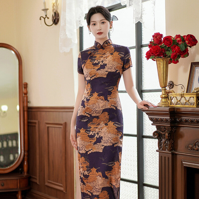 Винтажные платья Qipao для женщин, новая модная повседневная Уличная одежда, женская одежда, элегантное китайское платье-Ципао в этническом стиле