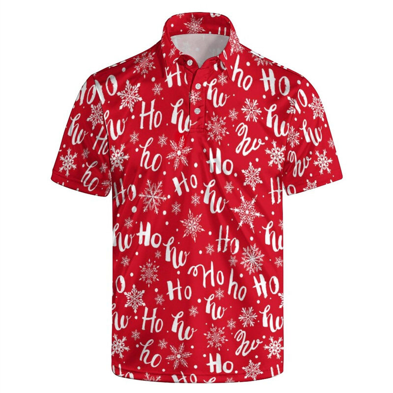 Polo con estampado 3D de patrón divertido para hombre, ropa Harajuku de manga corta, camiseta con solapa con botones, Tops con botones
