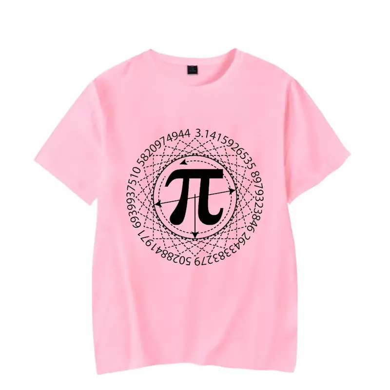 Camiseta de manga curta matemática para homens e mulheres, camiseta engraçada, roupas unissex, tops chemise, símbolo do pi, verão 2020