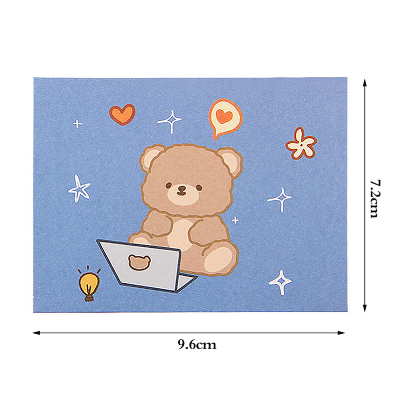 10PCS Cute Cartoon Gift Card Folded Envelope Greeting Card Holiday Wishes Thank You Gift Message Confession
