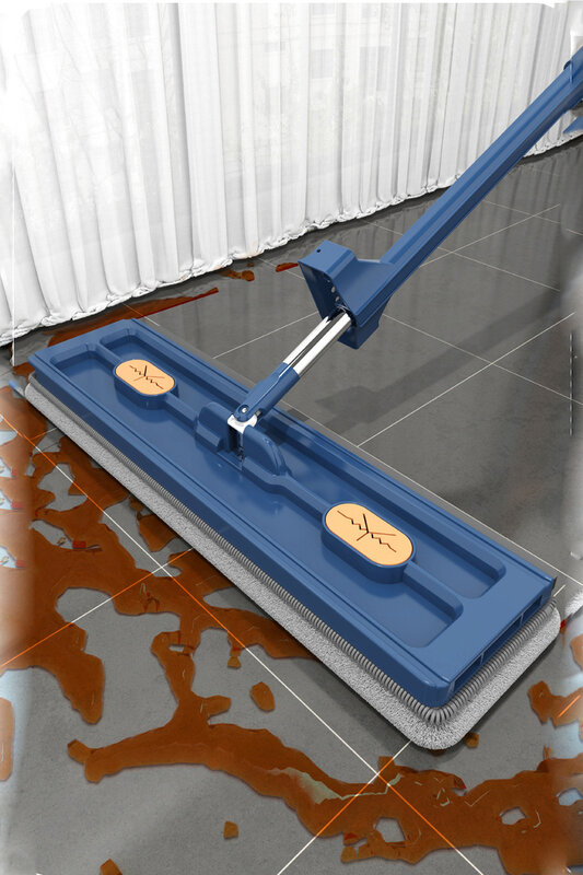 바닥 청소 플랫 대형 걸레 또는 버킷 셀프 클린 가정용 습식 건식 스퀴즈 극세사 패드 창 도구 스크래핑 스트립 42cm, 2023 신제품