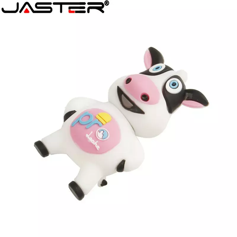 JASTER-Clé USB en forme de vache, 4/8/16/32/64 Go, mignonne, disque amovible, nouveauté