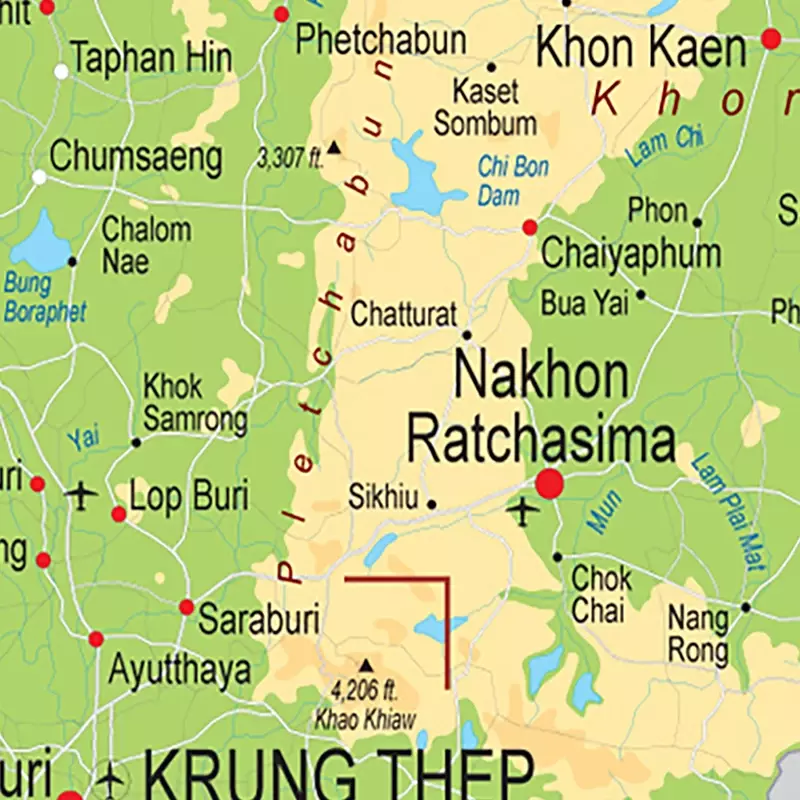 150*225ซม.ประเทศไทย Administrative แผนที่ Non-ทอภาพวาดผ้าใบโปสเตอร์และพิมพ์หน้าแรกตกแต่งอุปกรณ์โรงเรียน
