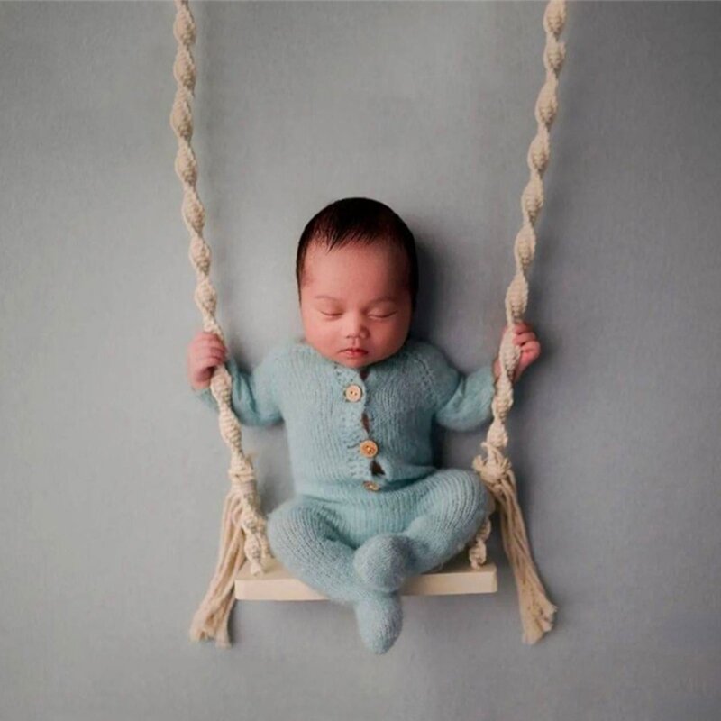 Accessoires de photographie de nouveau-né en bois, balançoire de bébé, balançoire de bébé, accessoires de Studio pour prise de vue d'arrière-plan