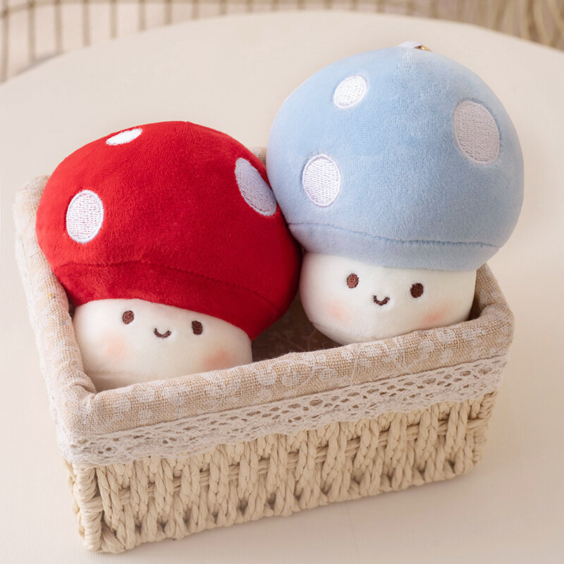 1pc 10cm Cartoon Mushroom Peluche Toy Kawaii Plant Plush Mushroom with Pearl Pendant Dolls Cute Toy for Children Girls Gifts