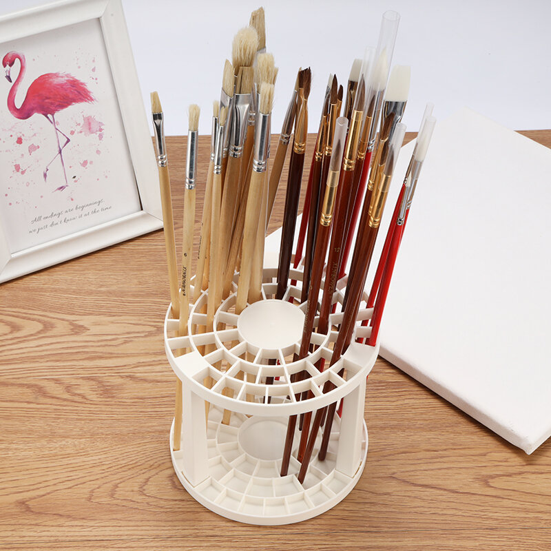 49 Holes Artists Art Paint Brush Holder Stand Holds Up Storage Collapsible Stand