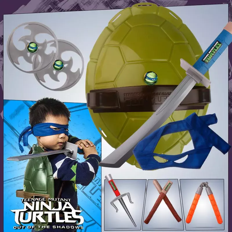 Ninja Turtles Adereços para crianças, Adereços Turtle Shell, Mutante Adolescente, Festas infantis, Dinner Party, Cos Play Costumes Suprimentos, 2024