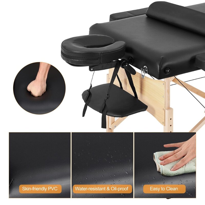 Lettino da massaggio Lash Bed per extension ciglia tavolo da tatuaggio di bellezza portatile con borsa per il trasporto letto pieghevole per il viso 3 volte