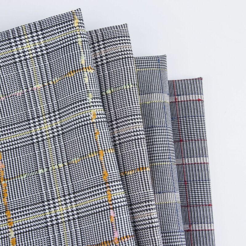 TR 폴리에스터 탄성 원사 염색 라메 자카드 컷 체크무늬 영국 교복 바지 스커트, 세트 JK 유니폼 소재