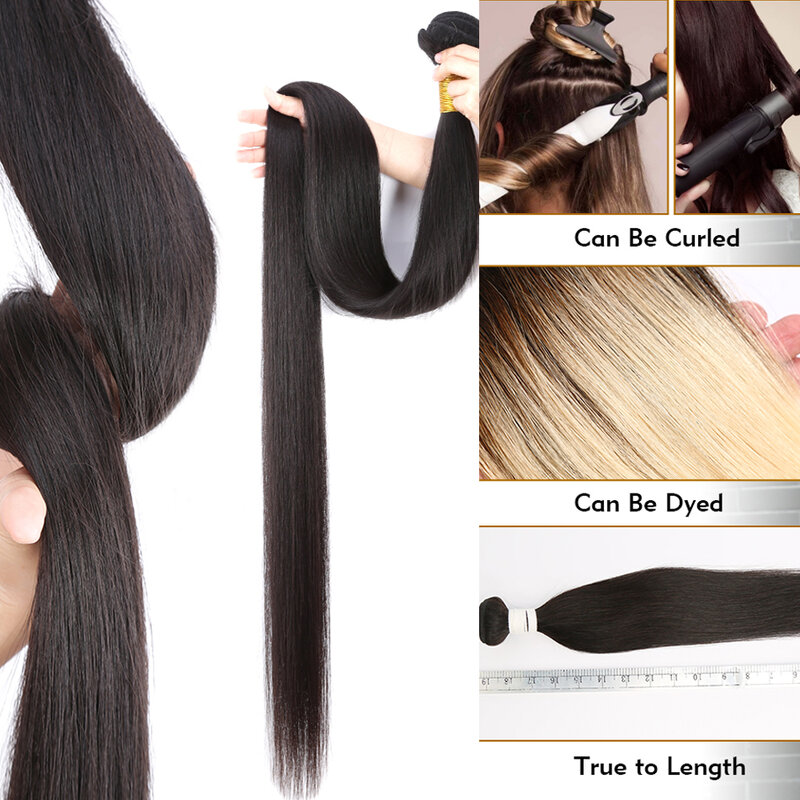 Brazilian Straight Human Hair Bundles Hair Weave Remy Hair Extensions 30 Inch Bundles Bone Straight Hair Tissage Top Quality