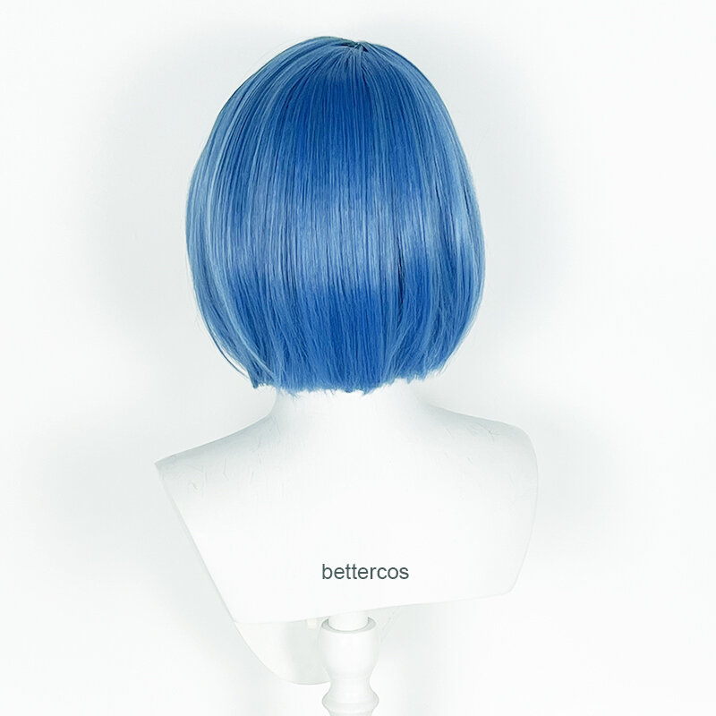 Peluca de Cosplay Kiritani Haruka azul, pelo corto y recto, BOBO resistente al calor, ¡más salto! Hrk Peluca de juego de rol de Halloween para niñas