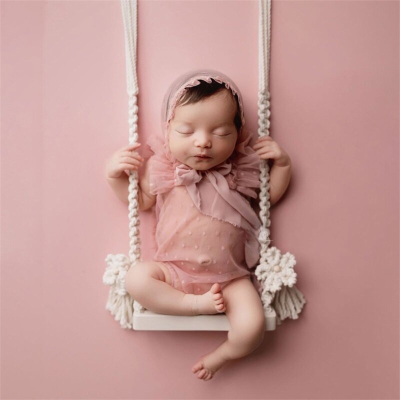 Drewniane dziecko pozowanie huśtawka noworodka fotografia rekwizyty dziecko gra huśtawka niemowlęta Studio sesja zdjęciowa tło akcesoria