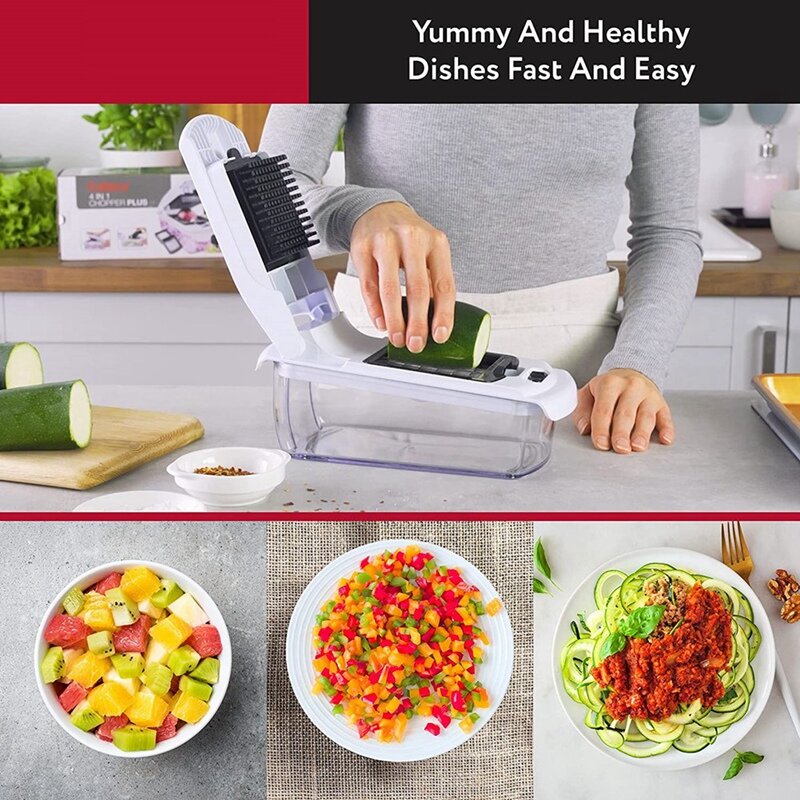 Cortador de legumes multiuso spiralizer slicer vegetal-chopper de cebola com recipiente-pro chopper de alimentos