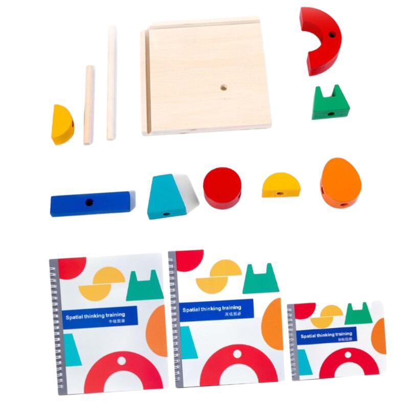 Juguete de construcción sensorial de madera para niños, juguetes educativos de aprendizaje temprano, Montessori, pensamiento espacial multiángulo, regalo de cumpleaños