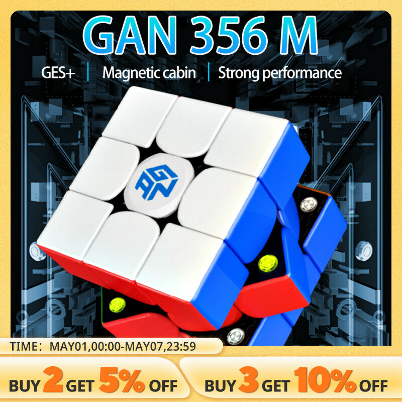 GAN 356 M 3x3x3 magnetik kubus ajaib kecepatan tanpa stiker Gan 356 M mainan Fidget profesional GAN 356 M Lite Cubo Magico Puzzle