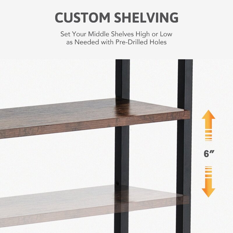 6 Tier Shelf with Adjustable Racks Baskets Kitchen Bathroom Corner Storage Shelf