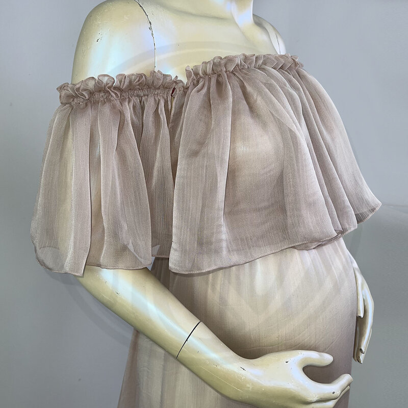 Женское свадебное платье с открытыми плечами Don & Judy, фатиновое платье с оборками для невесты и беременных, элегантный наряд для фотосъемки