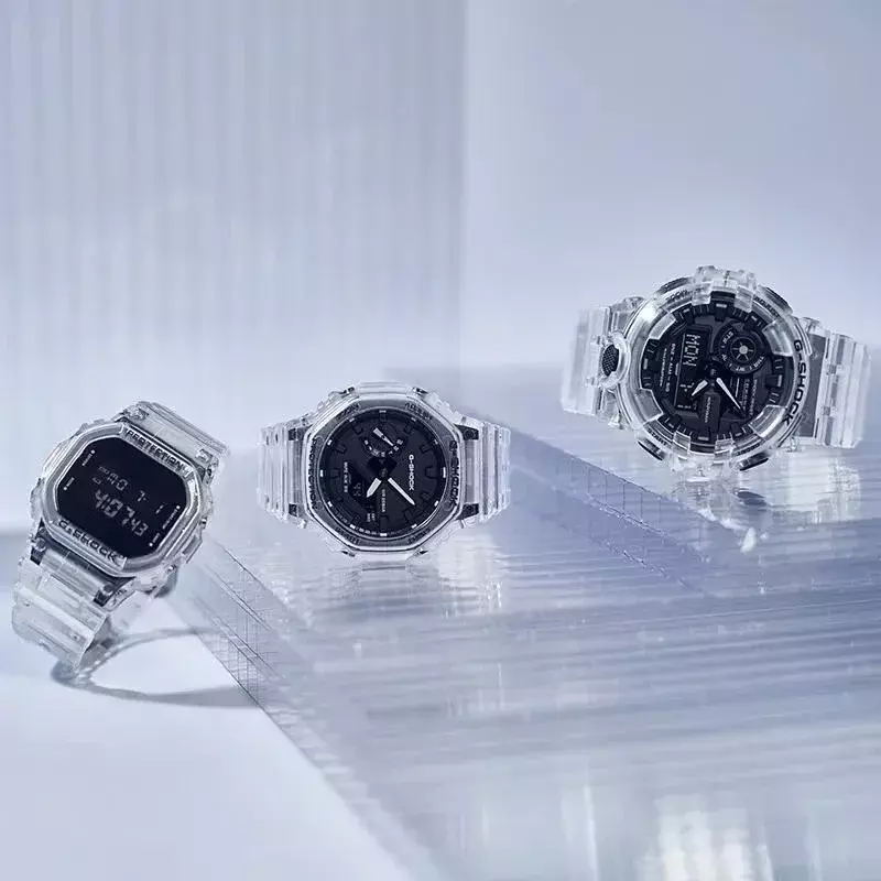 G-SHOCK Men's Watch Quartz New Lce Hard White Series GA-2100 Fashion Sports Waterproof Transparent Strap Top Luxury Couple Watch