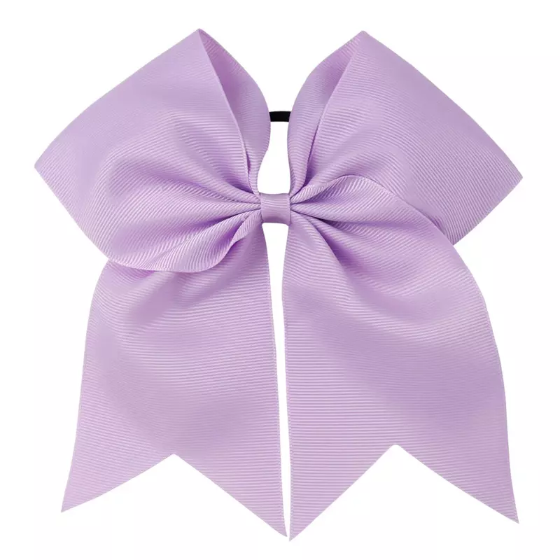ncmama 25pcs/lot 7" Solid Cheer Bows Colorful Elastic Hair Band Grosgrain Ponytail Cheer Hairbow For Kids Girls Hair Accessories