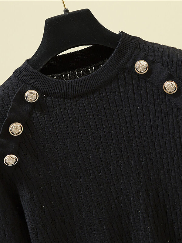 Sweater crop berkancing untuk wanita, sweater rajut lengan panjang ramping musim gugur musim dingin 2023