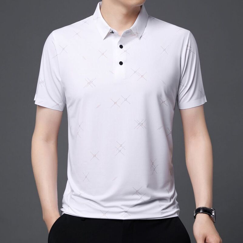 COODRONY kaus Polo gaya Korea pria, pakaian atasan klasik lengan pendek musim panas baru