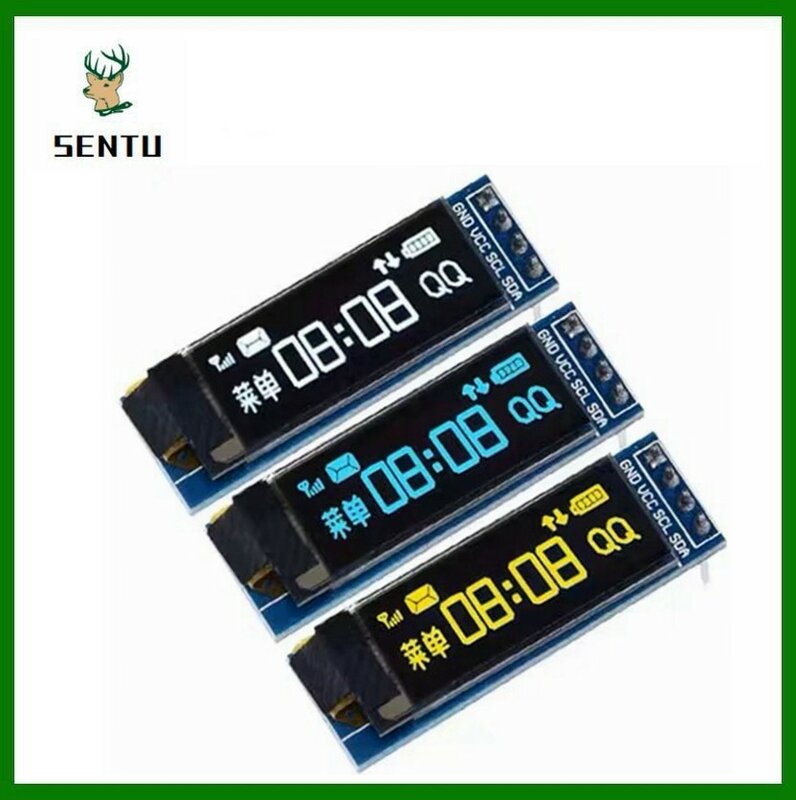 0.91 Inch Oled Module Wit/Blauw Oled 128X32 Oled Lcd Led Display Module 0.91 "Iic Communiceren Voor Arduino Rohs Certificering